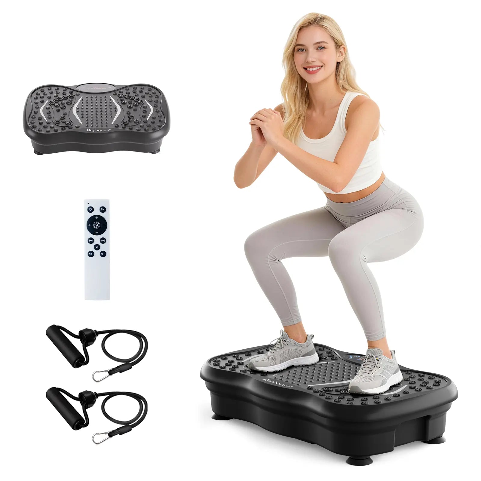 Hophorse Adjustable Speed Vibration Plate – Quiet Home Exercise Equipment for Full Body Fitness, Multifunctional Walking Pad & Pedal Exerciser Alternative, Power Vibration Plates for Workout & Muscle Toning | Black Friday & Cyber Monday Deal Home Gym Syst