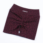 AUROLA Leopard Workout Shorts for Women,Gym Shorts Scrunch Butt Seamless Athletic Shorts Summervibes