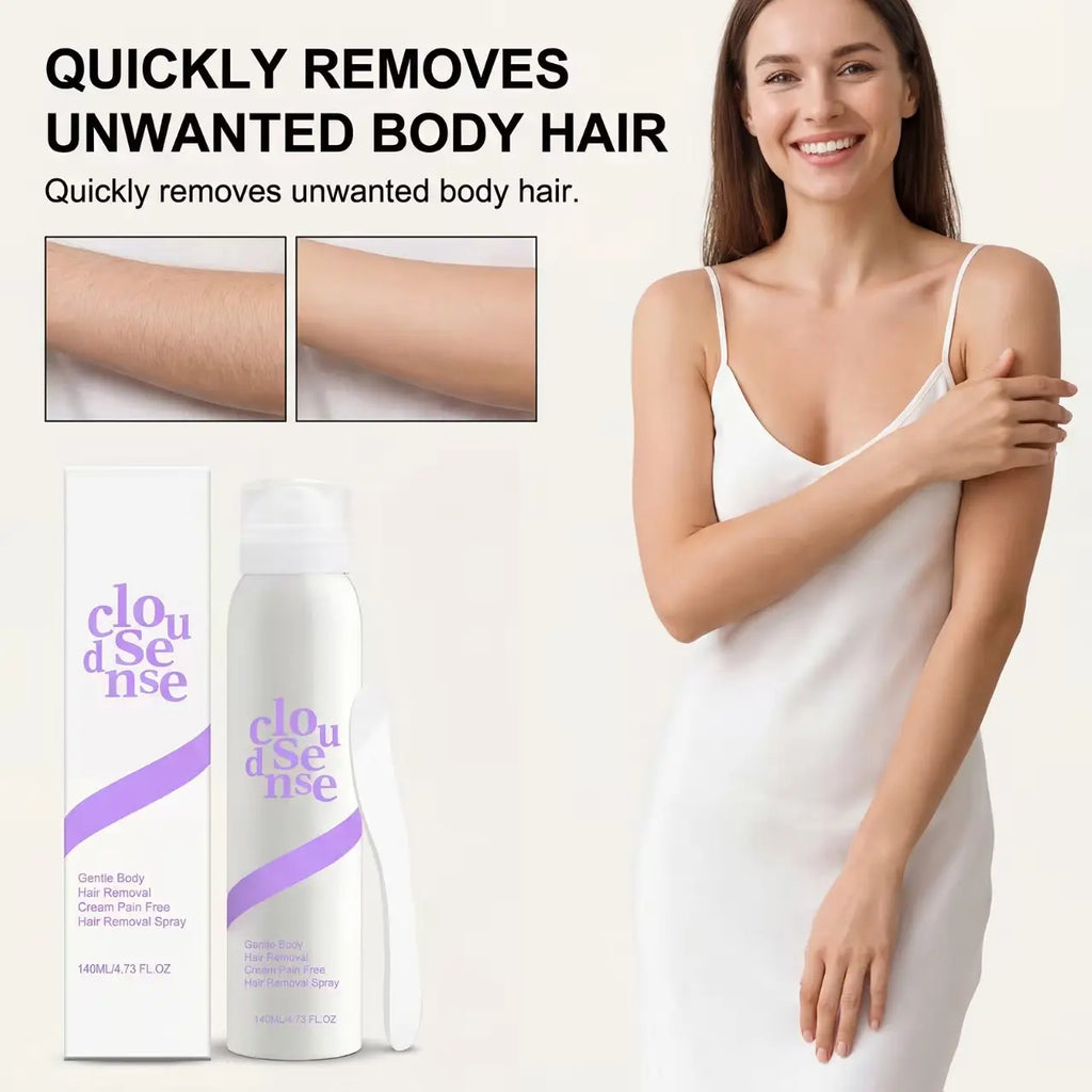 Hair Removal Mousse for Sensitive Skin, Aloe & Hyaluronic Acid Formula, Gentle Hair Removal Cream for Arms, Leg