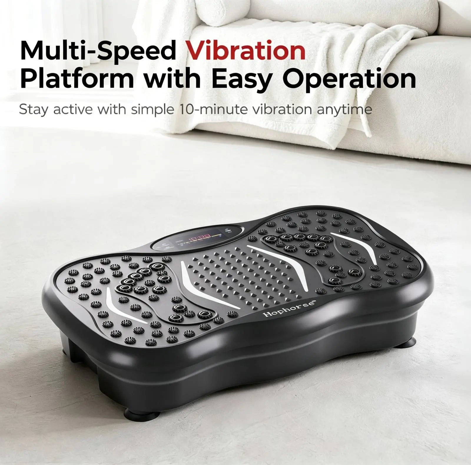 Hophorse Adjustable Speed Vibration Plate – Quiet Home Exercise Equipment for Full Body Fitness, Multifunctional Walking Pad & Pedal Exerciser Alternative, Power Vibration Plates for Workout & Muscle Toning | Black Friday & Cyber Monday Deal Home Gym Syst
