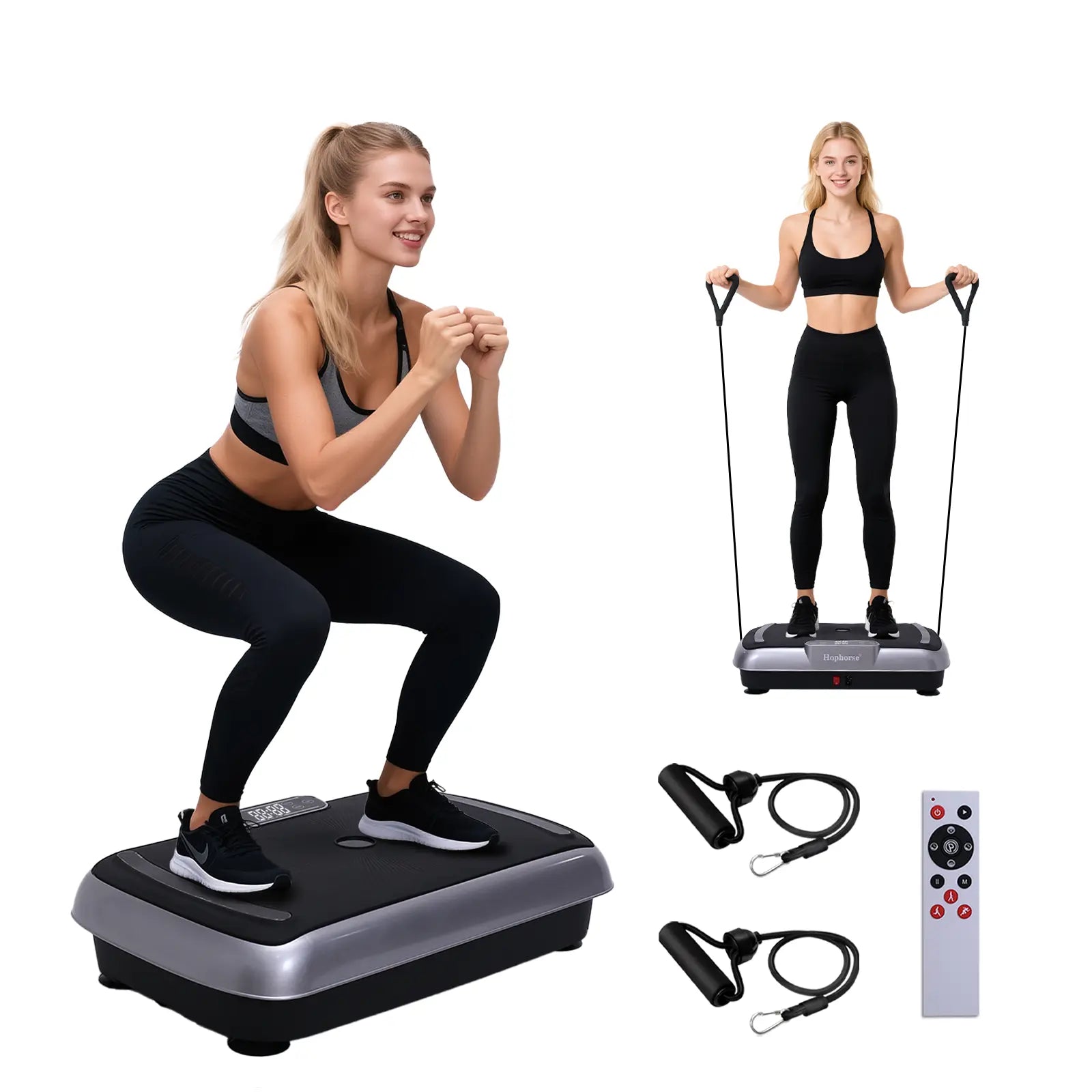 Hophorse Adjustable Speed Vibration Plate – Quiet Home Exercise Equipment for Full Body Fitness, Multifunctional Walking Pad & Pedal Exerciser Alternative, Power Vibration Plates for Workout & Muscle Toning | Black Friday & Cyber Monday Deal Home Gym Syst