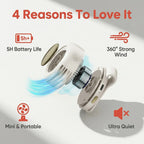 Westdeer Portable Silent Mini Bladeless Electric Fan,Adjustable 3-Speed Suspended Waist Fans,Phone Cooling Fan,Personal Fan,Rotating Bodyfan Suitable for Outdoor Travel,Fathersdaygift,Rechargeable Personal Fan,Handheld Turbo Fan,Perfect Gift