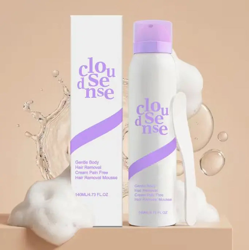 Hair Removal Mousse for Sensitive Skin, Aloe & Hyaluronic Acid Formula, Gentle Hair Removal Cream for Arms, Leg