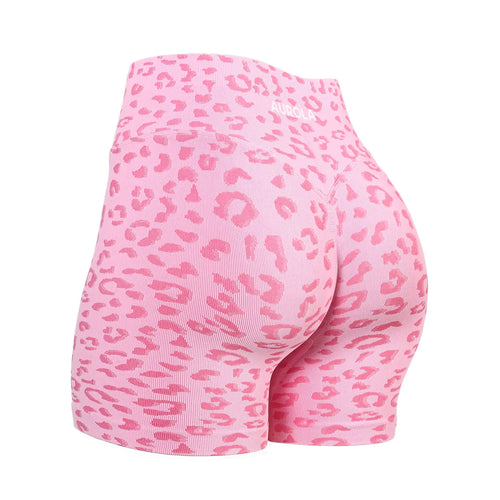 AUROLA Leopard Workout Shorts for Women,Gym Shorts Scrunch Butt Seamless Athletic Shorts Summervibes