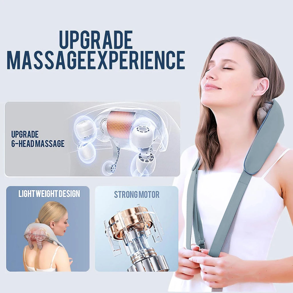25W Neck and Shoulder Massager Wireless Shoulder and Back Kneading Massage Shawl Trapezius Neck Cervical Masajeador