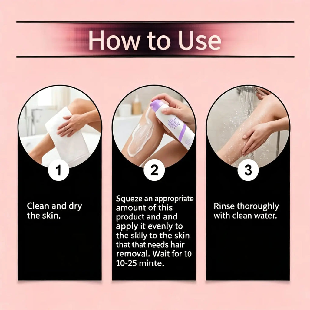 Hair Removal Mousse for Sensitive Skin, Aloe & Hyaluronic Acid Formula, Gentle Hair Removal Cream for Arms, Leg