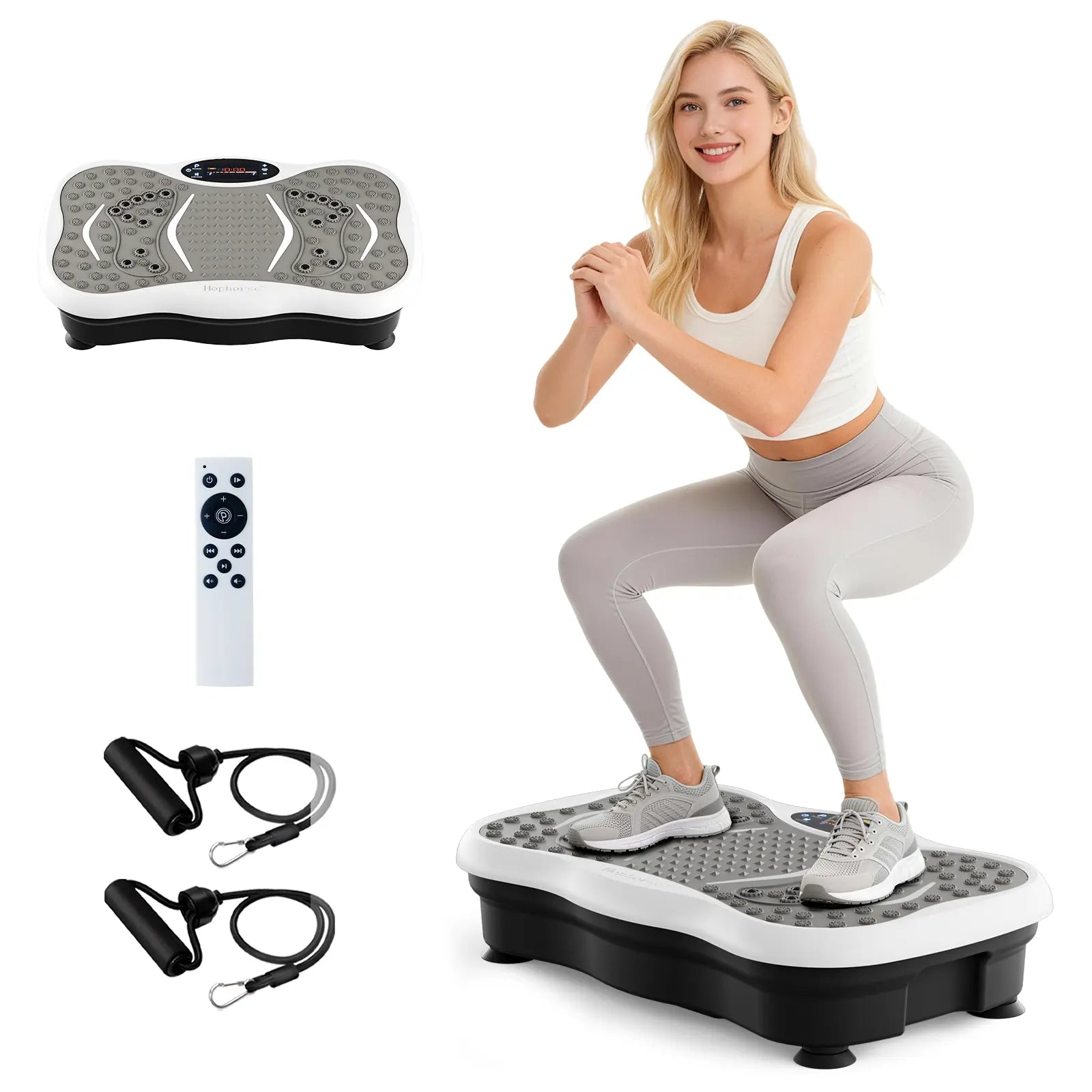 Hophorse Adjustable Speed Vibration Plate – Quiet Home Exercise Equipment for Full Body Fitness, Multifunctional Walking Pad & Pedal Exerciser Alternative, Power Vibration Plates for Workout & Muscle Toning | Black Friday & Cyber Monday Deal Home Gym Syst