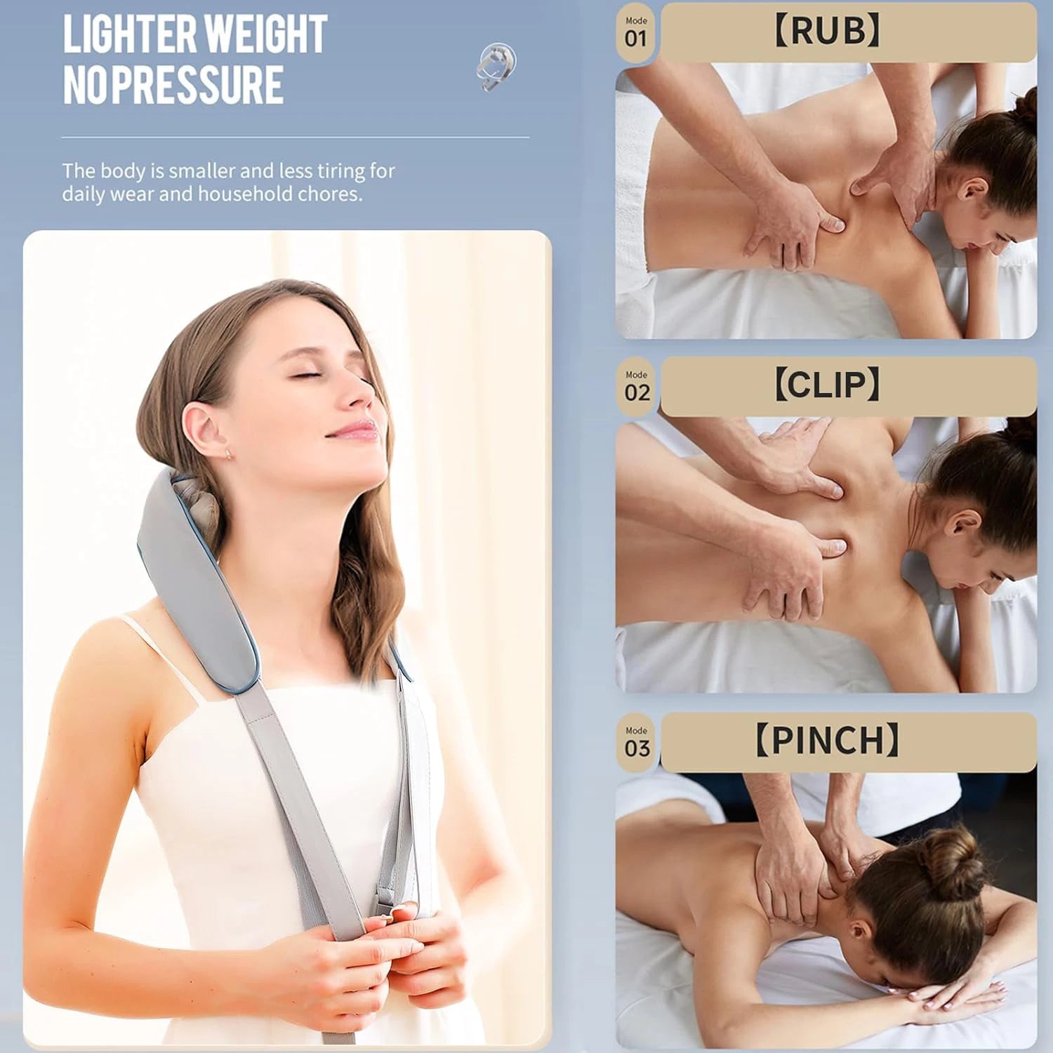 25W Neck and Shoulder Massager Wireless Shoulder and Back Kneading Massage Shawl Trapezius Neck Cervical Masajeador