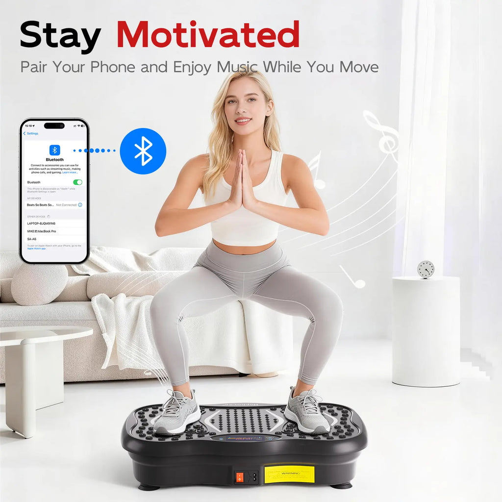 Hophorse Adjustable Speed Vibration Plate – Quiet Home Exercise Equipment for Full Body Fitness, Multifunctional Walking Pad & Pedal Exerciser Alternative, Power Vibration Plates for Workout & Muscle Toning | Black Friday & Cyber Monday Deal Home Gym Syst