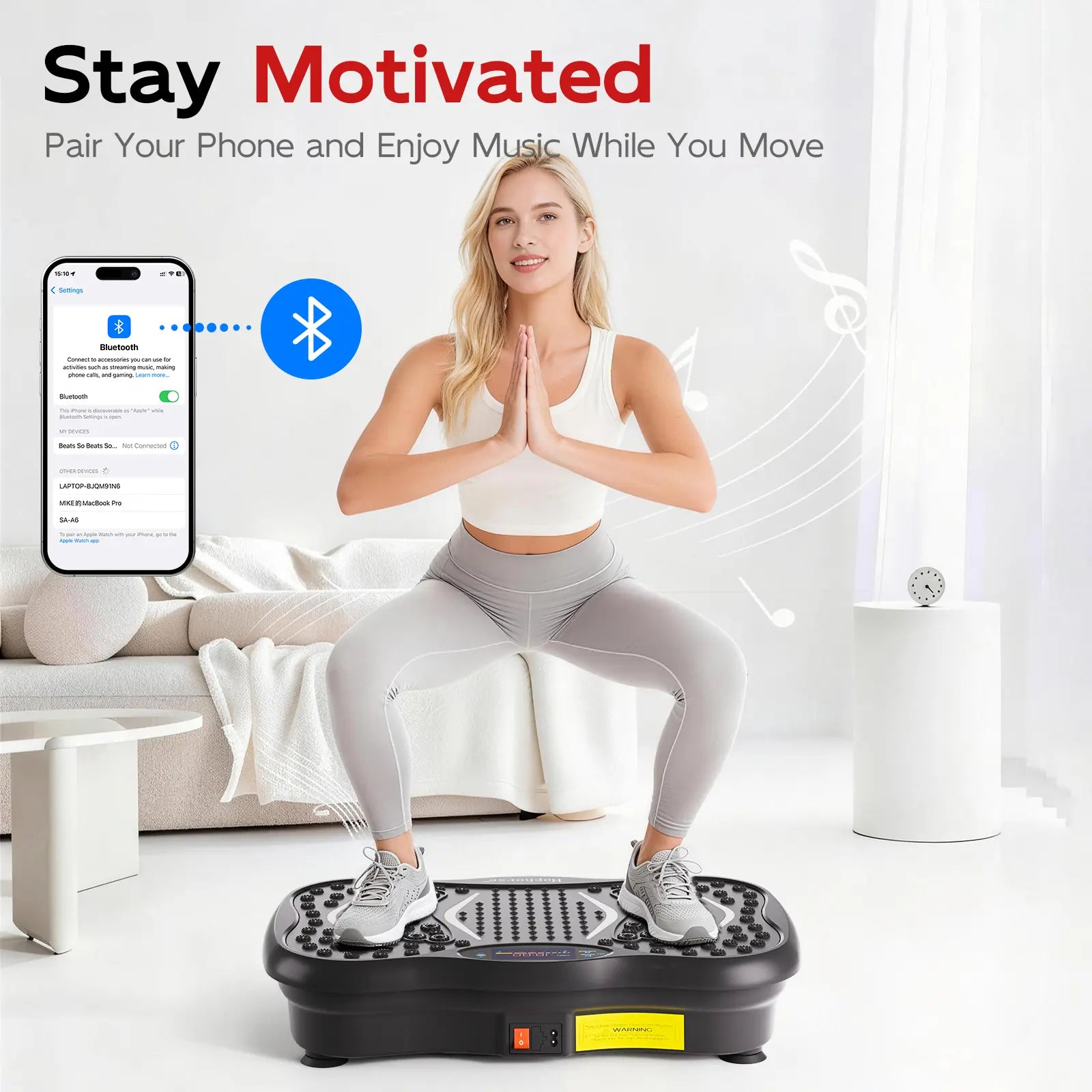 Hophorse Adjustable Speed Vibration Plate – Quiet Home Exercise Equipment for Full Body Fitness, Multifunctional Walking Pad & Pedal Exerciser Alternative, Power Vibration Plates for Workout & Muscle Toning | Black Friday & Cyber Monday Deal Home Gym Syst